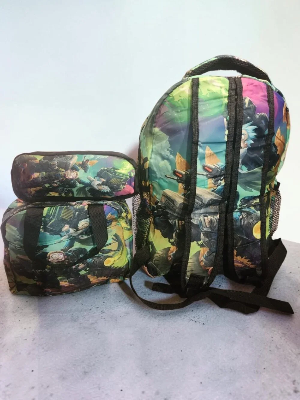 Rick And Morty Backpack With Lunch Bag And Pencil Bag